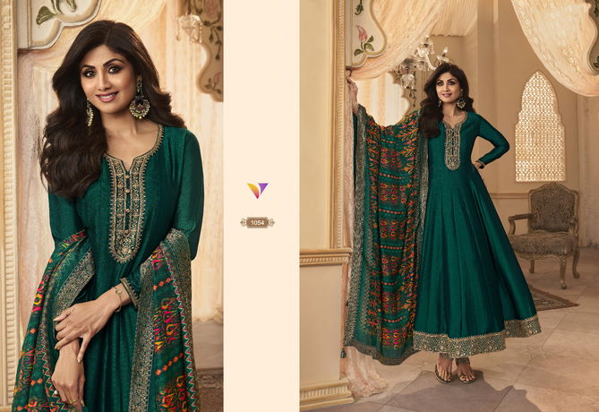 Shilpa 10 By Viradi Silk Embroidery Long Anarkali Readymade Suits Wholesale Online
